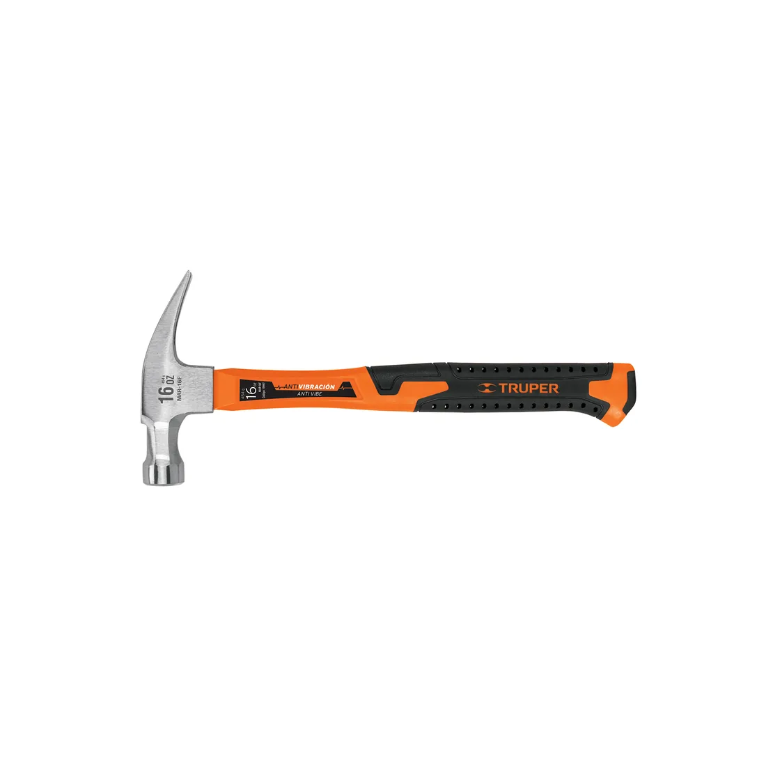 Martillo 16 oz uña recta, mango fibra de vidrio, TRUPER