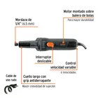 Rectificador (esmeril recto) de 1/4' 600W, TRUPER INDUSTRIAL 2