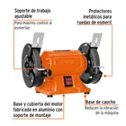 Esmeril de banco de 5' de 1/4 HP (185 W), TRUPER 2