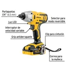 Destornillador de impacto 1/4', 20V, 1 batería 2Ah, PRETUL 2