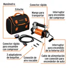 Inflador portátil 12 V para auto, con linterna LED, TRUPER 2