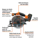 Sierra circular 6-1/2', 20V, 1 batería 4Ah, TRUPER PRO 2