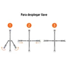 Llave de cruz 14' plegable pulida y cromada, TRUPER 2