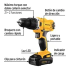 Kit taladro/destornillador 1/2', 20V, 32 accesorios, PRETUL 2