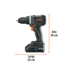Taladro 1/2', 20V, 2 baterías 2Ah, MAX 4