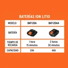 Cargador de baterías de ion litio de 12 y 20 V, TRUPER PRO 3