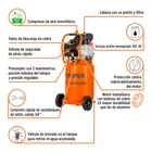 Compresor lubricado, 50L, 3-1/2HP, vertical, 127V, TRUPER 4