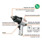 Llave (pistola) de impacto neumática 1/2', ind, TRUPER 7