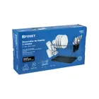 Escurridor negro de acero con 2 niveles para trastes 4