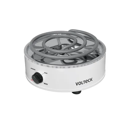 Parrilla eléctrica red. 1 quemador espiral, blanca, VOLTECK