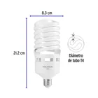 Lámpara espiral T4 65 W alta potencia luz de día, caja 3