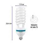 Lámpara espiral T5 55 W alta potencia luz de día, caja 3