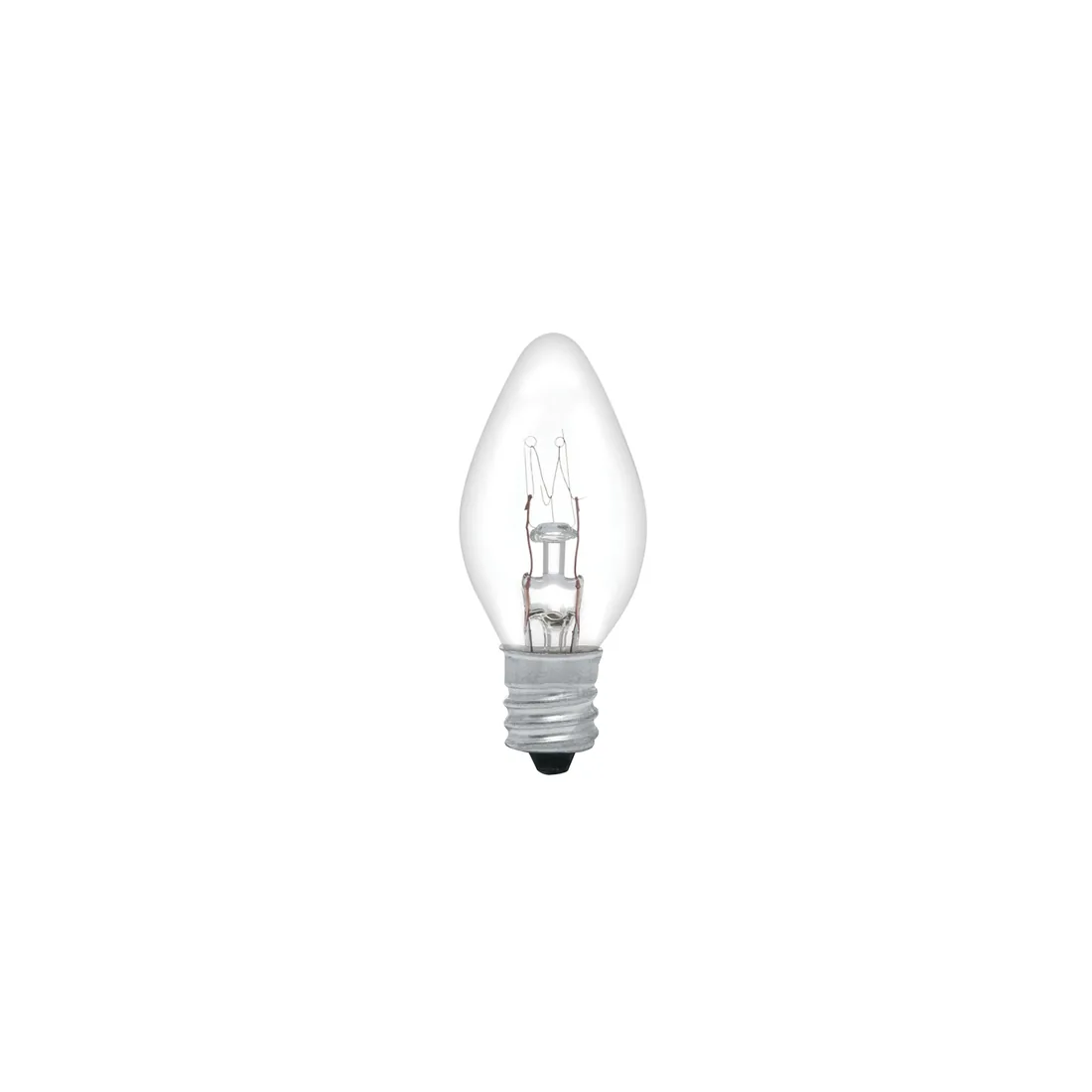 Caja con 50 focos incandescentes transparentes base E12 7.5W