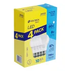 Pack 4 focos LED 8W (60W) A19, 6500K fría, 790 lm, BASIC 1