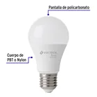 Foco LED 10W (75W) A19, 6500K blanca fría, 950 lm, BASIC 2