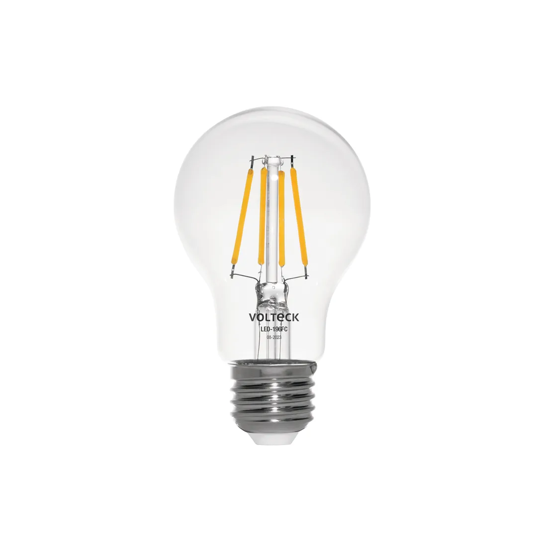 Foco LED filamento 6 W, A19, 2700K luz ambar, E26, VOLTECK