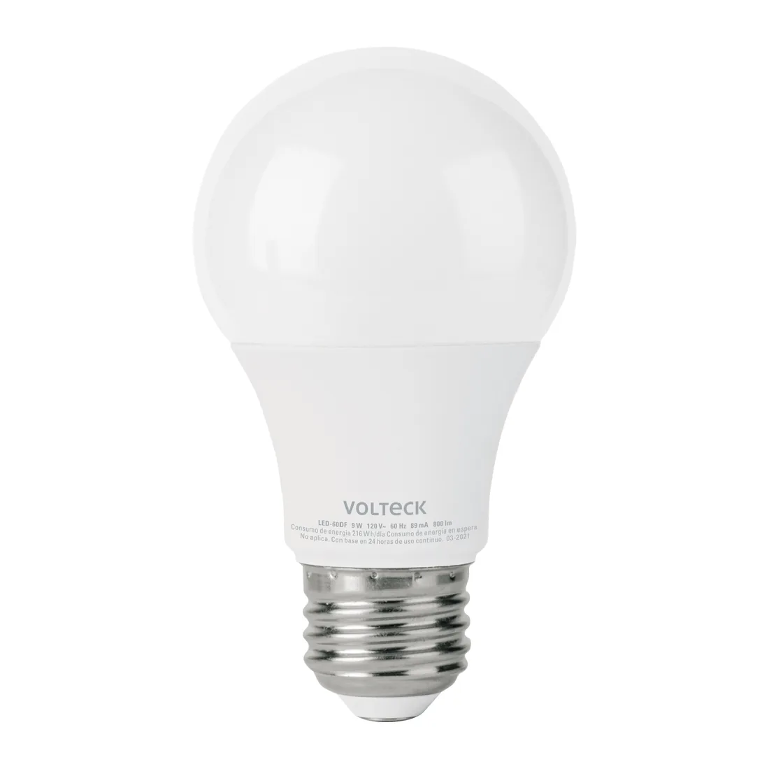 Foco LED 9W (60W) A19 6500K blanca fría, atenuable, VOLTECK