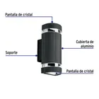 Arbotante exterior con 2 spots, lámparas no incluidas, negro 2