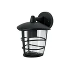 Arbotante tipo farol moderno suspendido p/exteriores, negro 1