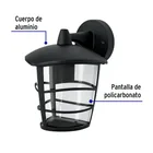 Arbotante tipo farol moderno suspendido p/exteriores, negro 2