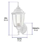 Arbotante tipo farol tradicional soportado p/exterior blanco 3