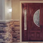 Arbotante tipo farol tradicional soportado p/exterior blanco 4