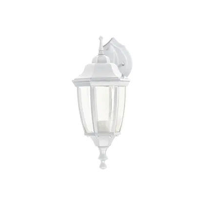 Arbotante tipo farol tradicional suspendido p/exterior, bco.