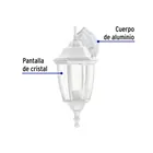 Arbotante tipo farol tradicional suspendido p/exterior, bco. 2