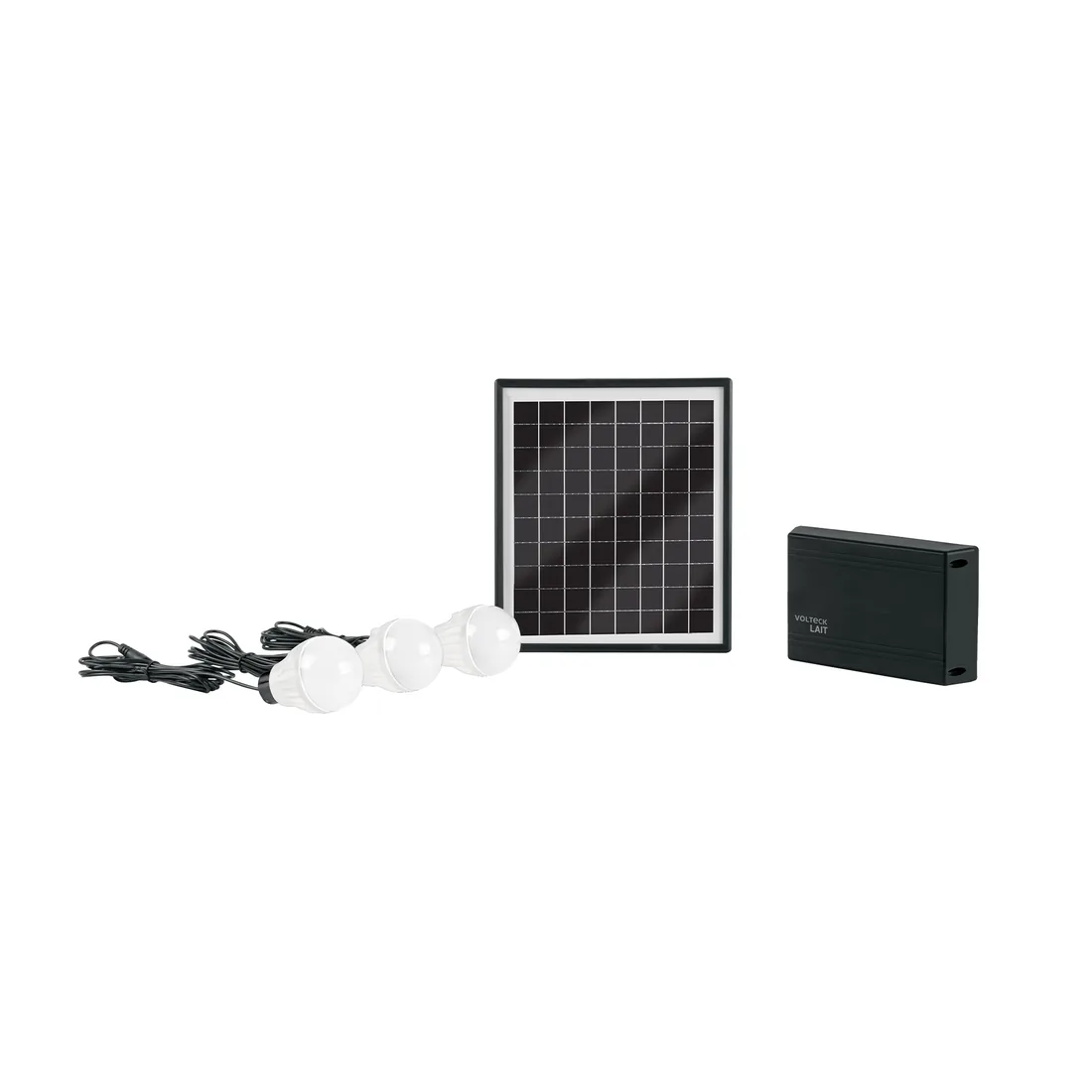 Sistema de iluminación solar 6 W, con 3 focos 3.7 V, VOLTECK