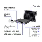 Sistema de iluminación solar 6 W, con 3 focos 3.7 V, VOLTECK 2
