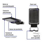 Luminario suburbano solar LED 8 W 6500 K con sensor de luz 2