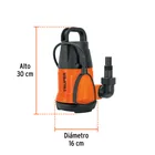 Bomba sumergible plástica, 3/4 HP para agua limpia, TRUPER 3