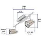 Luminario de sobreponer con 2 spots base GU10, VOLTECK 3