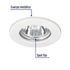 Luminario redondo blanco spot fijo, lámpara no incluida 4
