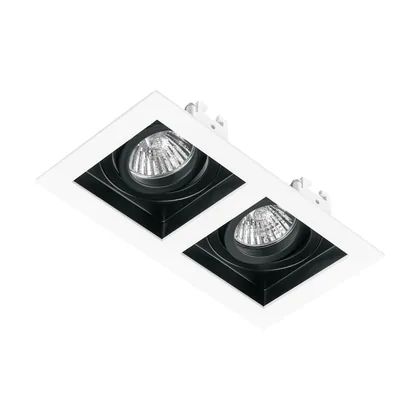 Luminario empotrable con 2 spots dirigibles, blanco, VOLTECK
