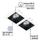 Luminario empotrable con 2 spots dirigibles, blanco, VOLTECK 2