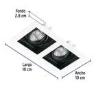 Luminario empotrable con 2 spots dirigibles, blanco, VOLTECK 3