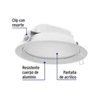 Luminario LED empotrable 12 W 6500 K, redondo, VOLTECK 2