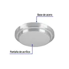 Luminario LED plafón decorativo 22W 6500K, metálico, BASIC 3