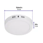 Luminario LED plafón 12W 6500K, redondo, blanco, VOLTECK 2