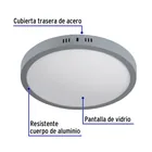 Luminario LED plafón 24W 6500K, redondo, gris, VOLTECK 4