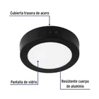 Luminario LED plafón 6W 6500K, redondo, negro, VOLTECK 2