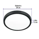 Luminario LED plafón 24W 6500K, redondo, negro, VOLTECK 3