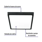 Luminario LED plafón 24W 6500K, cuadrado, negro, VOLTECK 2