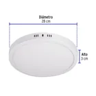 Luminario LED plafón24W 3000K, redondo, blanco, VOLTECK 4