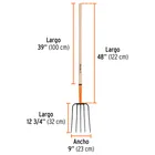 Bieldo para paja, 5 dientes, mango largo 48', TRUPER 3