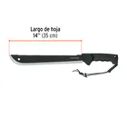 Machete doble filo 14', cacha inyectada, con funda, TRUPER 3