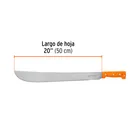 Machete estándar 20' cacha naranja remachada, TRUPER 3