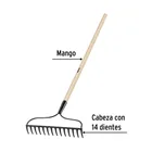 Rastrillo jardinero, 14 dientes, PRETUL 2