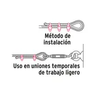 Bolsa c/100 nudos (perros) de hierro p/cable de 1/8', FIERO 5